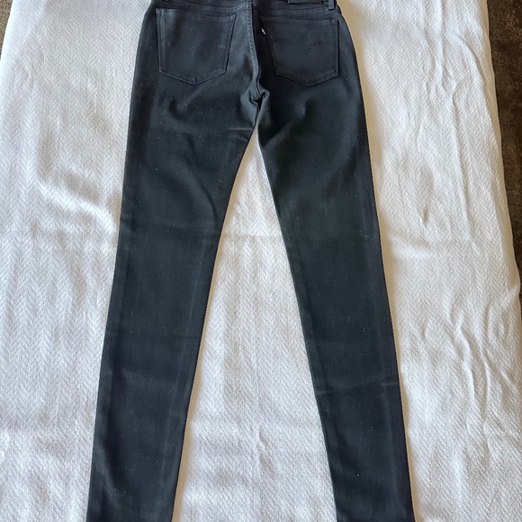 Levi's 710 Super Skinny Black Wax Coated Jeans, Size 26, Black - Picture 7 of 13